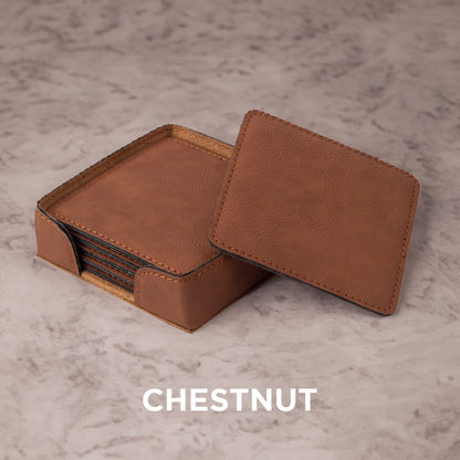 Engraved Leather Coasters
